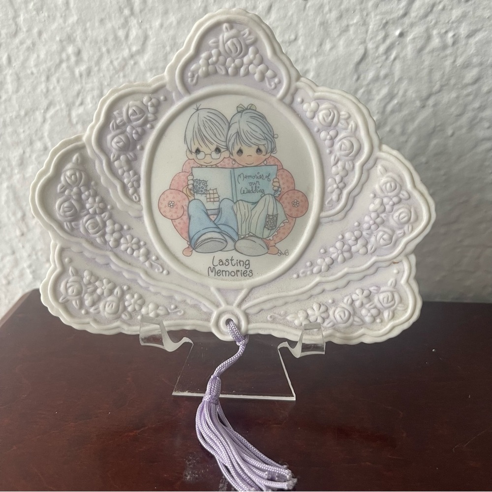 Precious Moments 1994 "Lasting Memories" Older Couple Anniversary Mini Plate